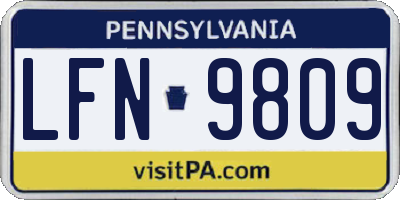 PA license plate LFN9809