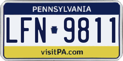 PA license plate LFN9811