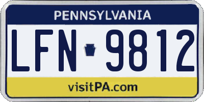 PA license plate LFN9812