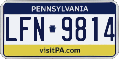 PA license plate LFN9814