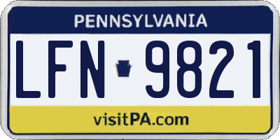 PA license plate LFN9821