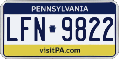 PA license plate LFN9822