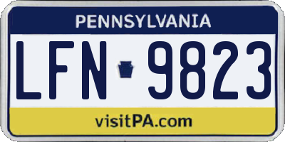 PA license plate LFN9823