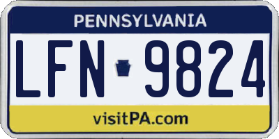 PA license plate LFN9824