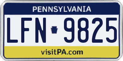 PA license plate LFN9825