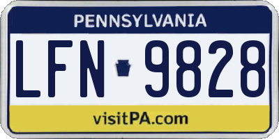 PA license plate LFN9828