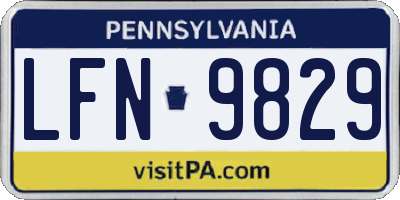PA license plate LFN9829