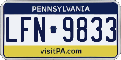 PA license plate LFN9833