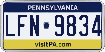PA license plate LFN9834
