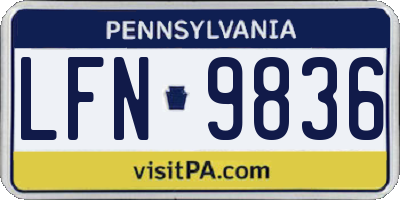 PA license plate LFN9836