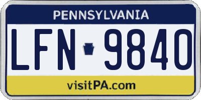 PA license plate LFN9840