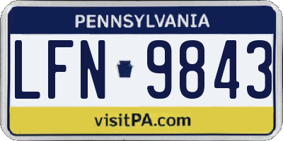 PA license plate LFN9843