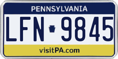 PA license plate LFN9845