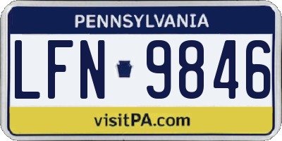 PA license plate LFN9846