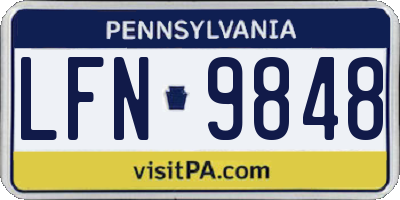PA license plate LFN9848