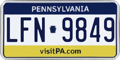 PA license plate LFN9849