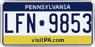 PA license plate LFN9853