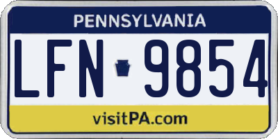 PA license plate LFN9854