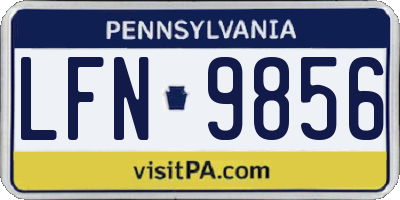 PA license plate LFN9856