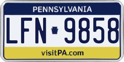 PA license plate LFN9858