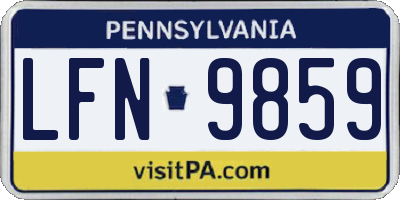 PA license plate LFN9859