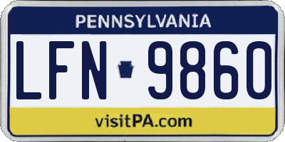 PA license plate LFN9860