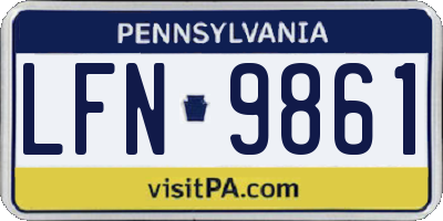 PA license plate LFN9861