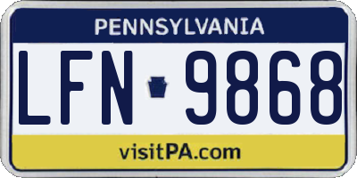 PA license plate LFN9868