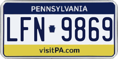 PA license plate LFN9869
