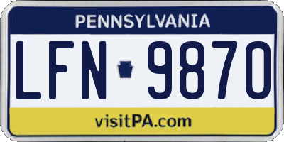 PA license plate LFN9870