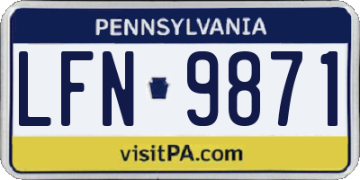 PA license plate LFN9871