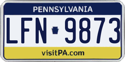 PA license plate LFN9873