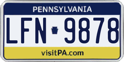 PA license plate LFN9878
