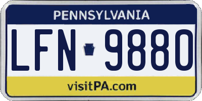 PA license plate LFN9880