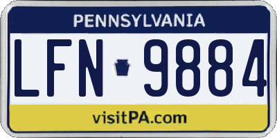 PA license plate LFN9884