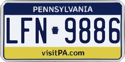 PA license plate LFN9886