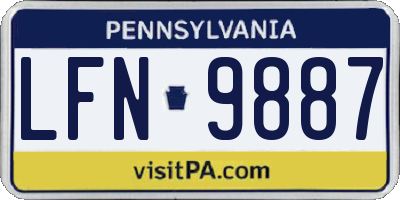 PA license plate LFN9887