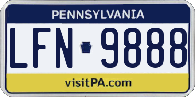 PA license plate LFN9888