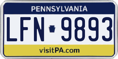 PA license plate LFN9893