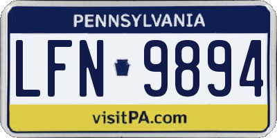 PA license plate LFN9894