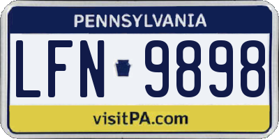 PA license plate LFN9898