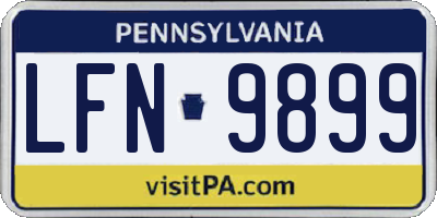 PA license plate LFN9899