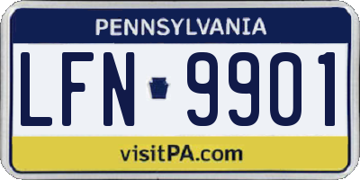 PA license plate LFN9901