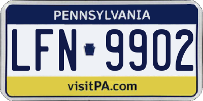 PA license plate LFN9902