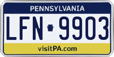 PA license plate LFN9903