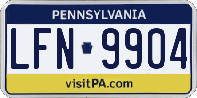 PA license plate LFN9904
