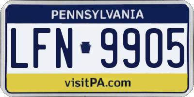 PA license plate LFN9905