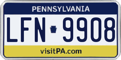 PA license plate LFN9908