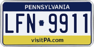 PA license plate LFN9911