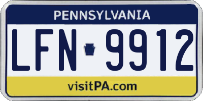 PA license plate LFN9912